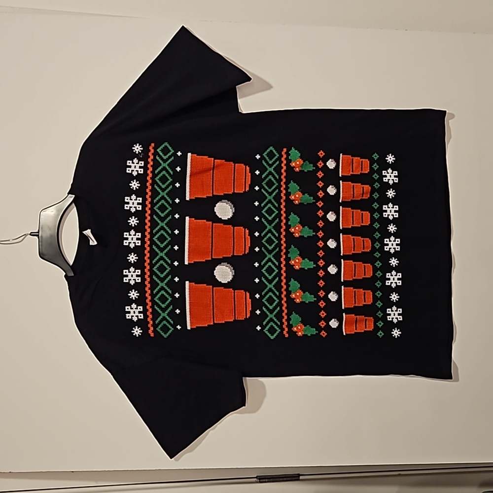 Red Solo Cup Christmas graphic black tee shirt XL office Party